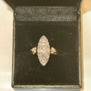 Antique diamond cluster ring.  Size 5. Roughly 1 carat total. 10kt gold.